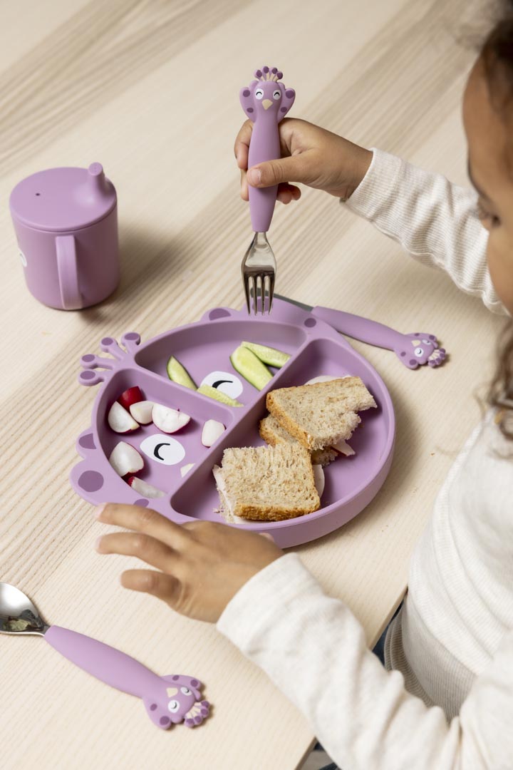 Cubiertos de 3 piezas en silicona - Mrs. Peacock